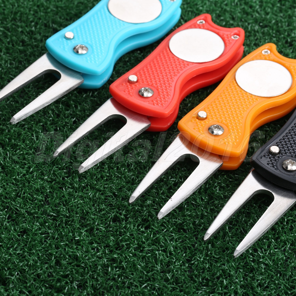 Stainless Steeland Plastic Golf Divot Repair Tool Automatically Extended